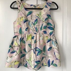 Anthropologie Leifsdottir Parakeet Print Top
